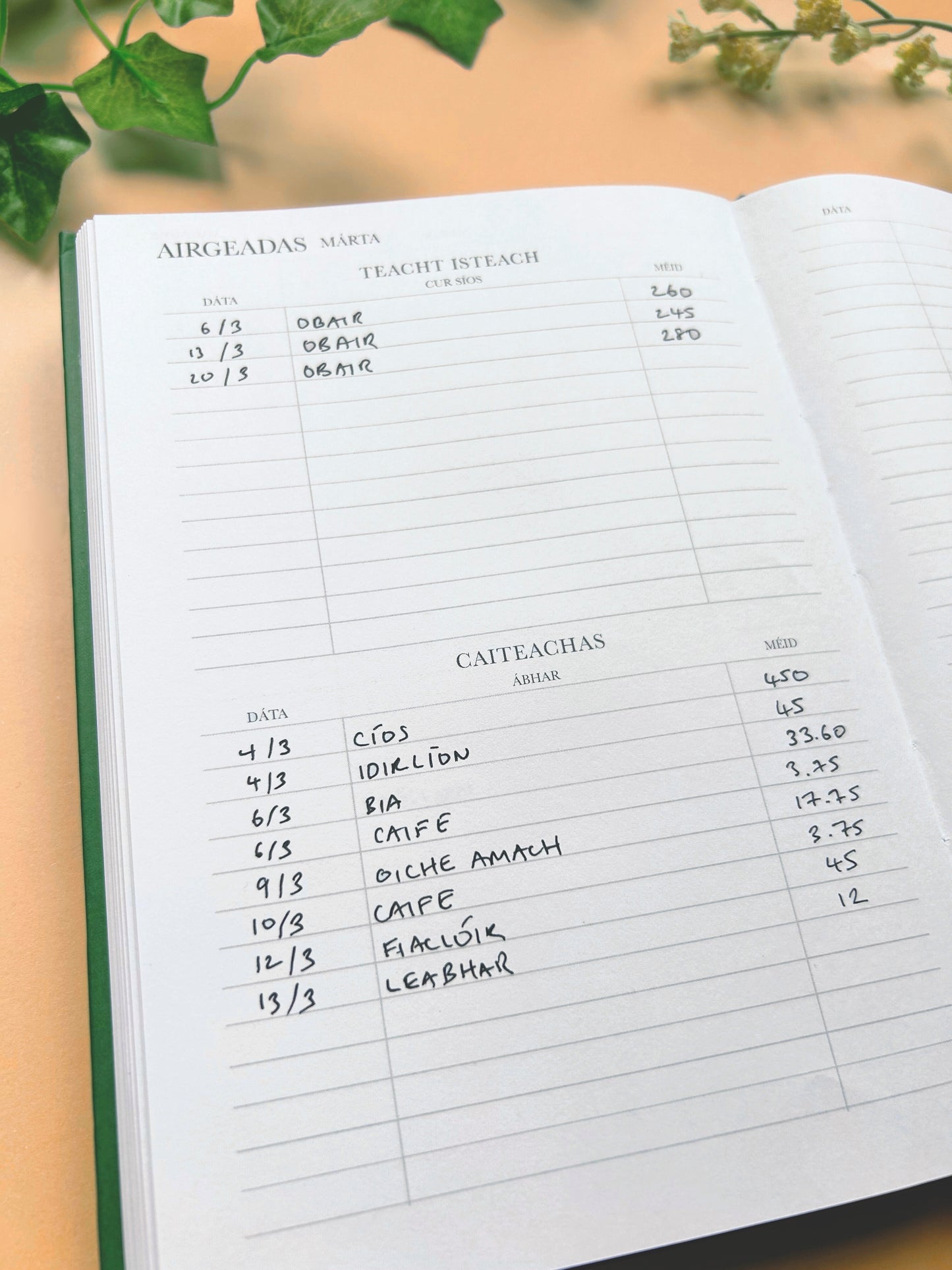 2026 Dialann Bhliantúil Gaeilge / Irish Diary Yearly Planner